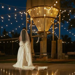 Romantic bride at Tabellas in Riverview, FL, captured in moody low lighting. A timeless moment from a dreamy Valentine’s-themed wedding.