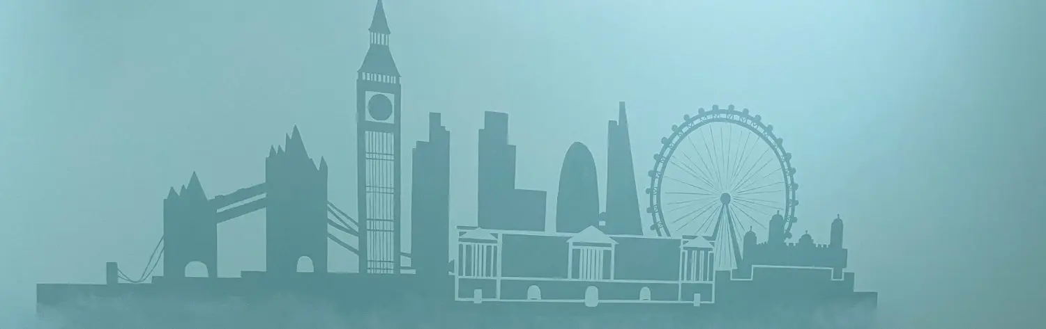 A silhouette of London.